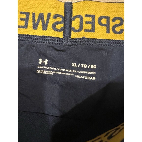 Under Armour Compression Pants Mens XL Blue Project Rock BLOOD SWEAT RESPECT - Picture 3 of 6